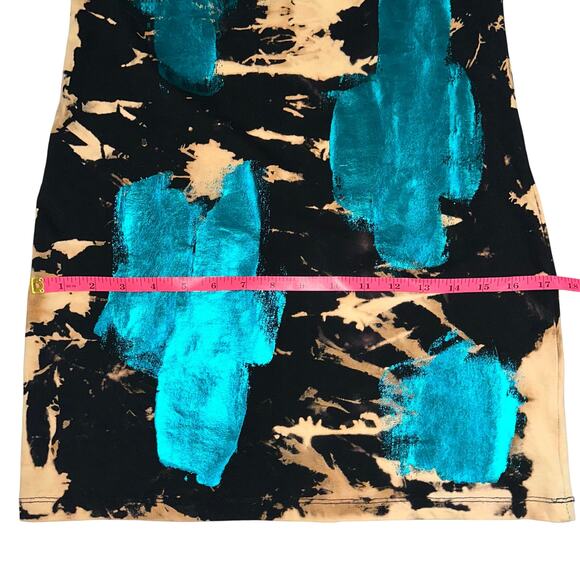 Germanier Paris Hand Dyed & Metallic Painted Bodycon Mini Tank Dress Size US 6 - Picture 12 of 15